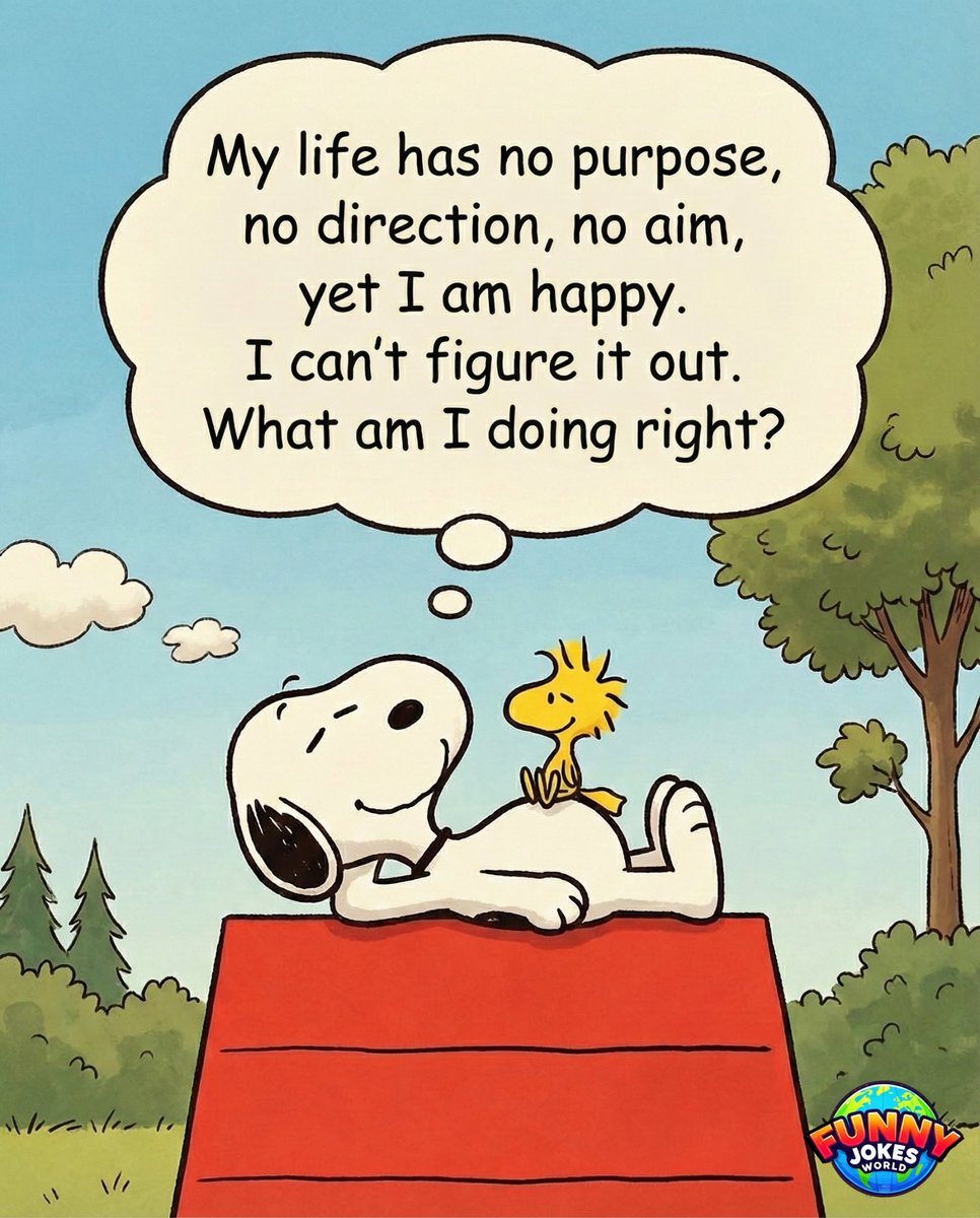 No plans, no stress, just vibes. The art of doing nothing. ✨🐾 #Snoopy #Peanuts #happiness #simplelife #mindset #moodoftheday #relax #PositiveVibesOnly