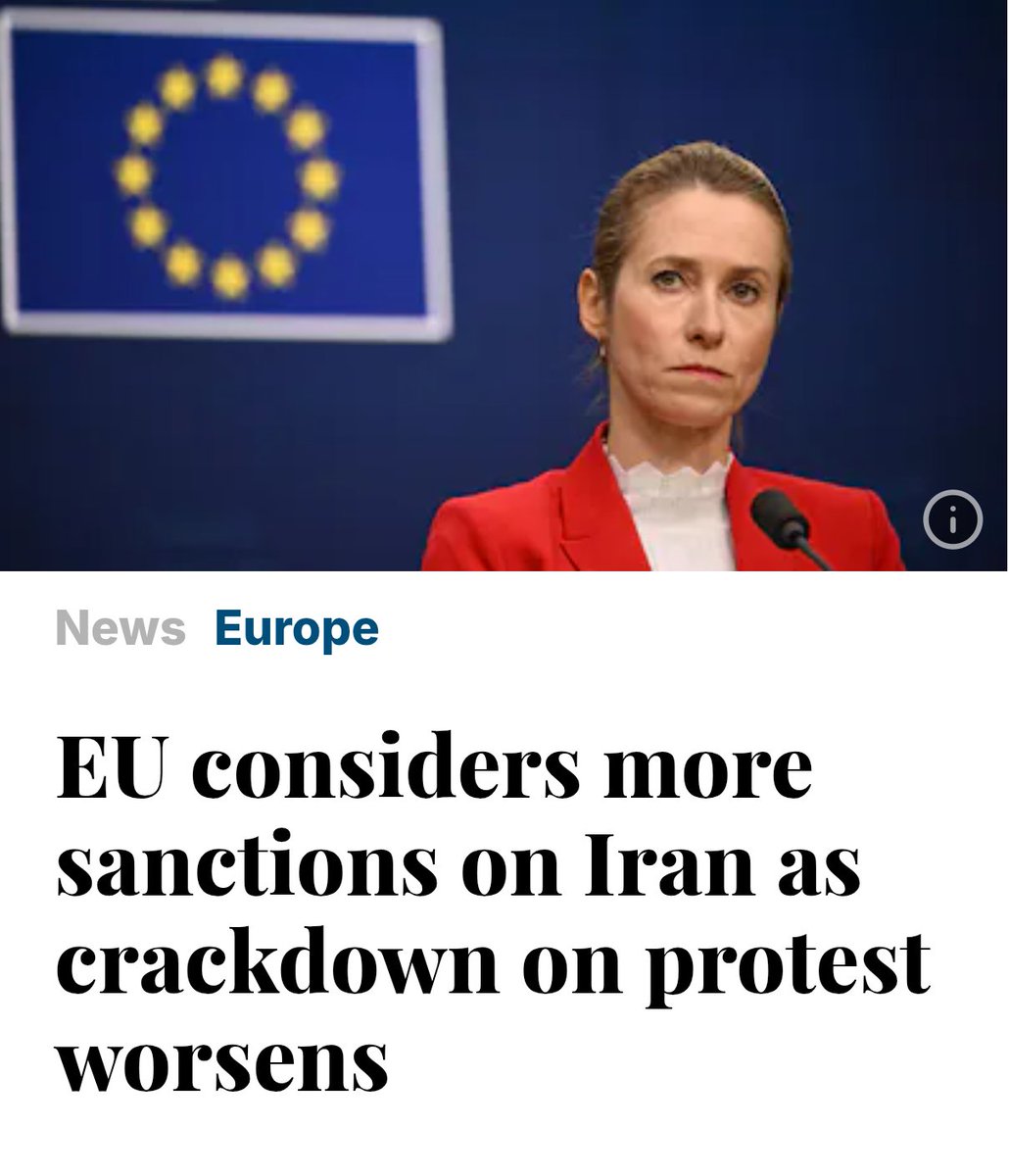 EUROPEAN UNION watched Israel slaughter 20,000 Palestinian children in Gaza in silence; no sanctions, no outrage. 

A few Mossad-backed rioters got k*lled in Iran and suddenly sanctions appear. 

Hypocrisy, cowardice, and moral bankruptcy.