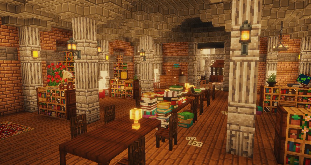 Lufflin_'s tweet image. i've been building the men of letters bunker from supernatural in minecraft for the past couple months and i wanted to share some of the screenshots with y'all 💜👉👈