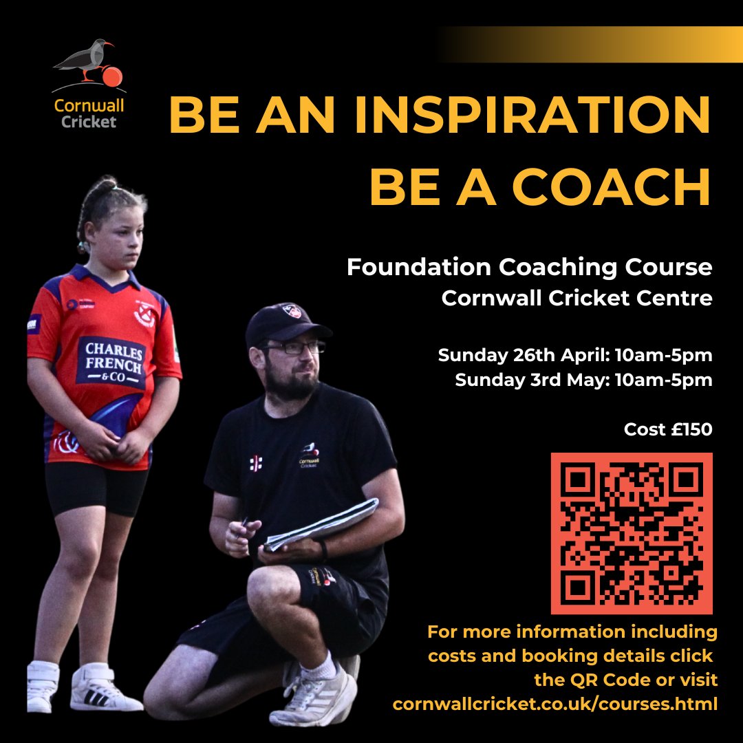 CornwallCricket's tweet photo. Be an inspiration, Be a coach!

Book today: https://t.co/PtW2Me8P9T https://t.co/BKkBXD01JZ