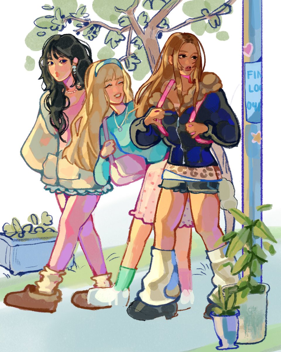 uni au!!!! choerry chuu n hyeju on the way to class🎵… #loonathefanart