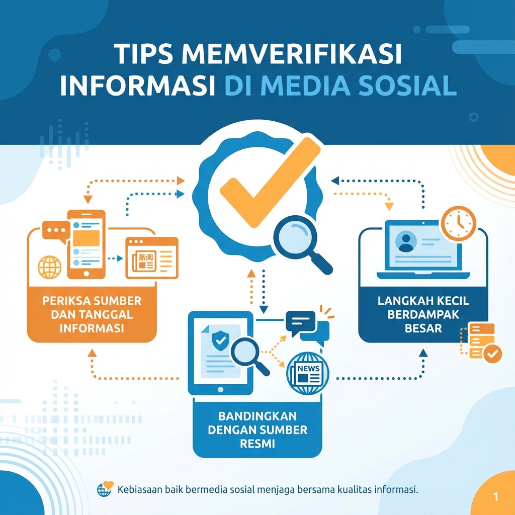 NurulRahmaI's tweet photo. Kamu pernah bingung dengan informasi yang beredar di media sosial? Yuk, pelajari tips sederhana untuk memastikan informasi yang kamu terima benar. Dengan langkah kecil ini, kita bisa mencegah penyebaran hoaks bersama-sama. Gimana cara kamu memeriksa informasi yang diterima? https://t.co/Xryj8SqBsj
