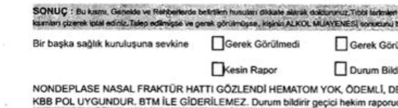 1. Olay gecesi hastanedeki görüntülerimden kırığın anlaşılması. 
2. Doktorumun kırığı tespit etmesi. 
3. Kırmızı işaretlediğim bölgede dikkatli bakarsanız kırık görülüyor. 
4. Aşağıda belirtilen kod'un açıklamasıni şu şekilde yazdım: ICD W51 kodu, bir kişinin kazara başka bir