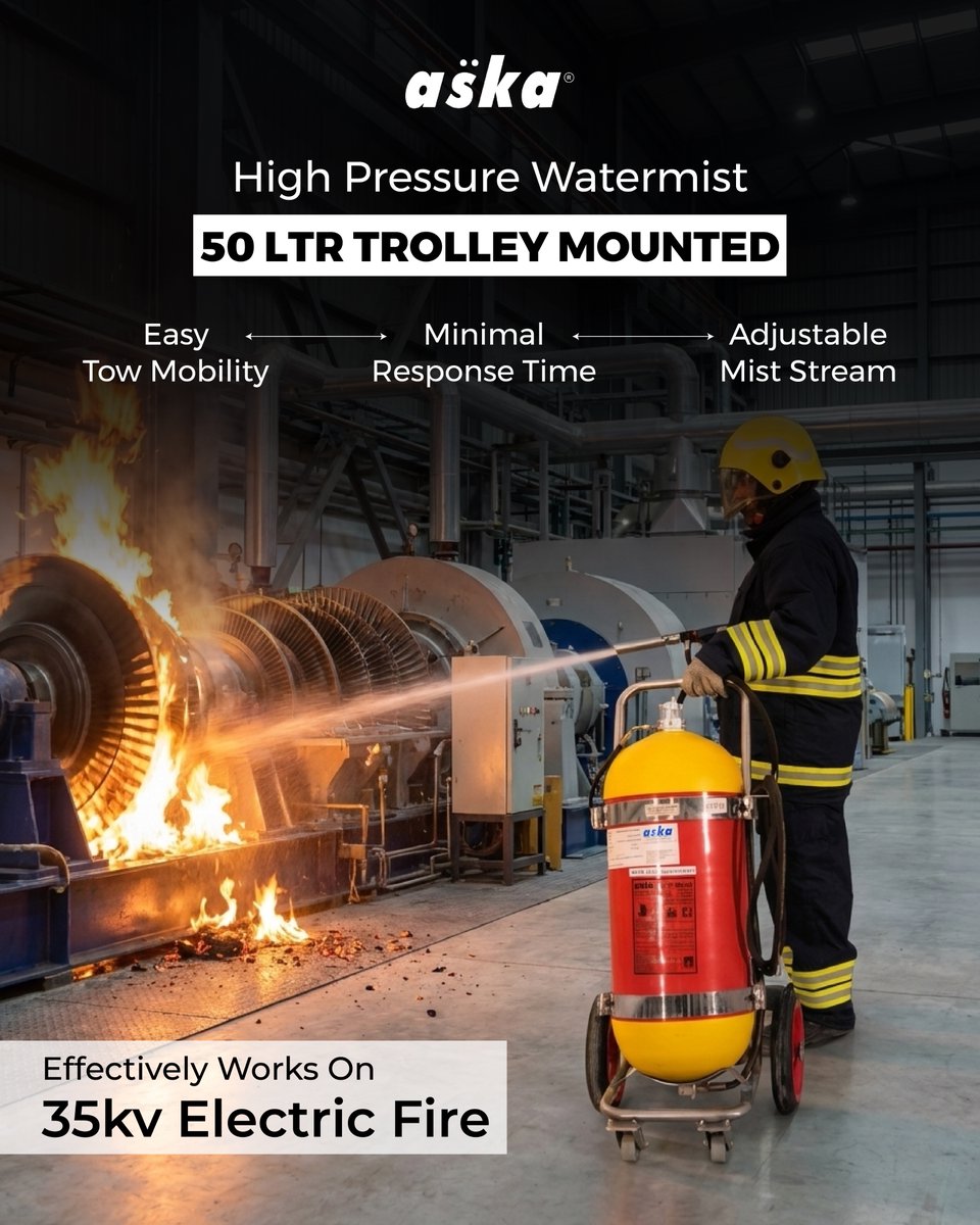 With high-pressure water mist and easy towability, the 50 Ltr Trolley Mounted unit combines force and flexibility for serious fire defence.
#PowertoIlluminate #AskaLight #TrolleyMounted #FireSafety #AskasProtection #RapidResponse