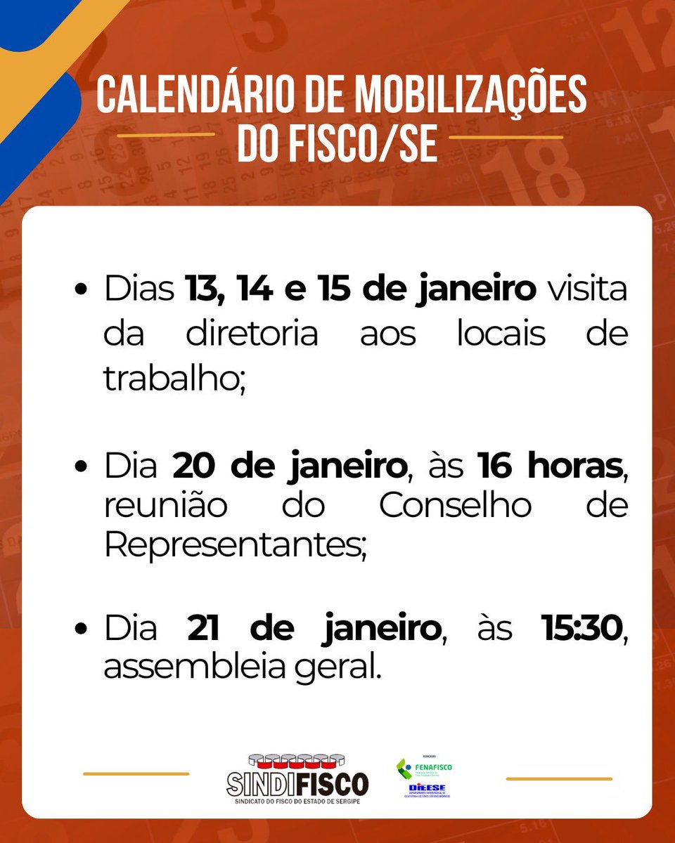 SINDIFISCOSE's tweet image. Mobilização do Fisco 

Os próximos dias serão de diálogo, organização e decisão coletiva. A diretoria estará nos locais de trabalho, teremos reunião do Conselho de Representantes e, em seguida, a Assembleia Geral

Fique atento(a) ao calendário, participe e fortaleça a mobilização