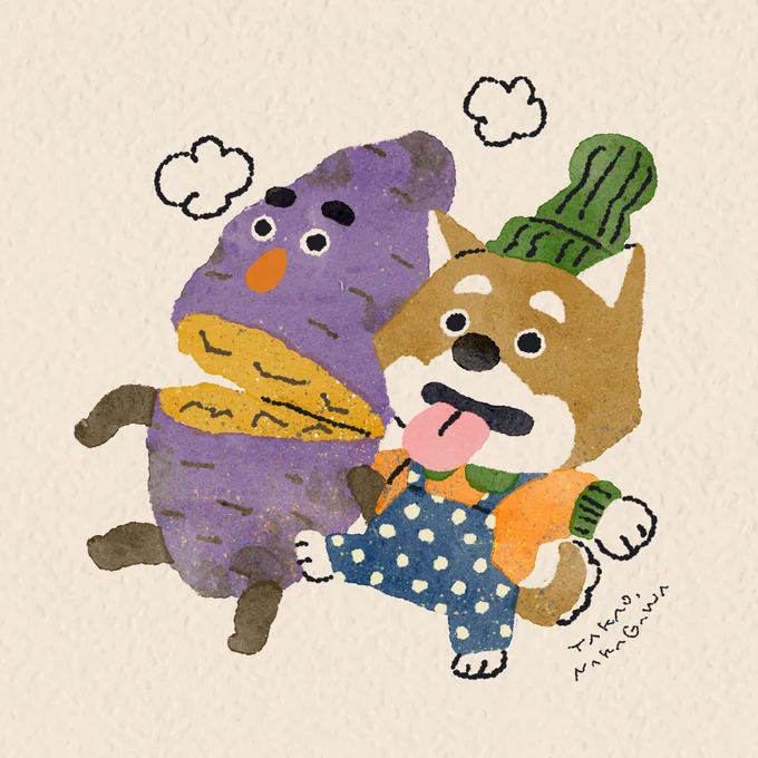 #犬シリーズ リクエストを聞いて描いてるうちに以前は苦手と思っていた犬と猫も少し描けるようになってきた