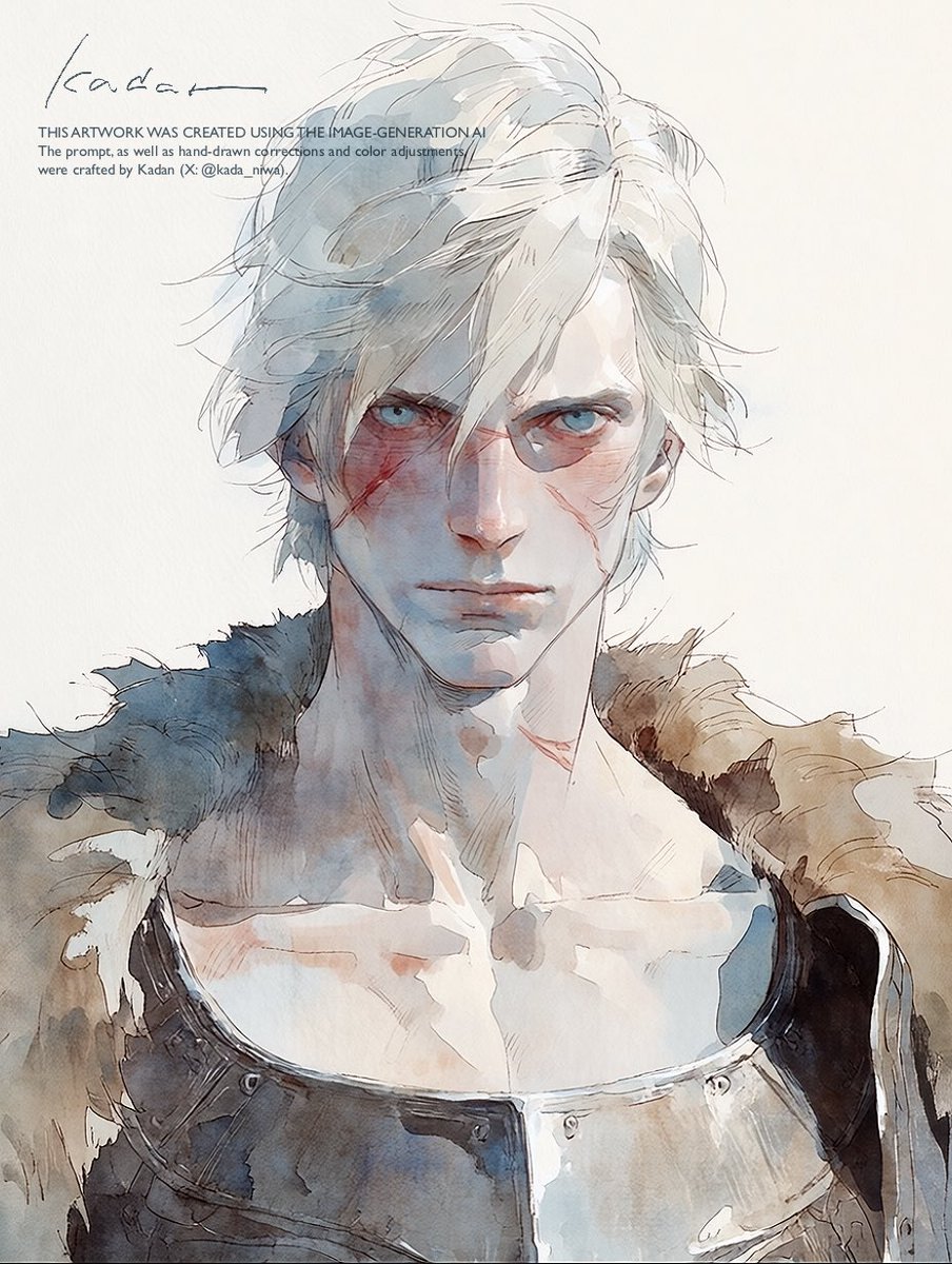 こっちの調整はなかなか難しいです。 もう少し顔の凹凸ならして水彩