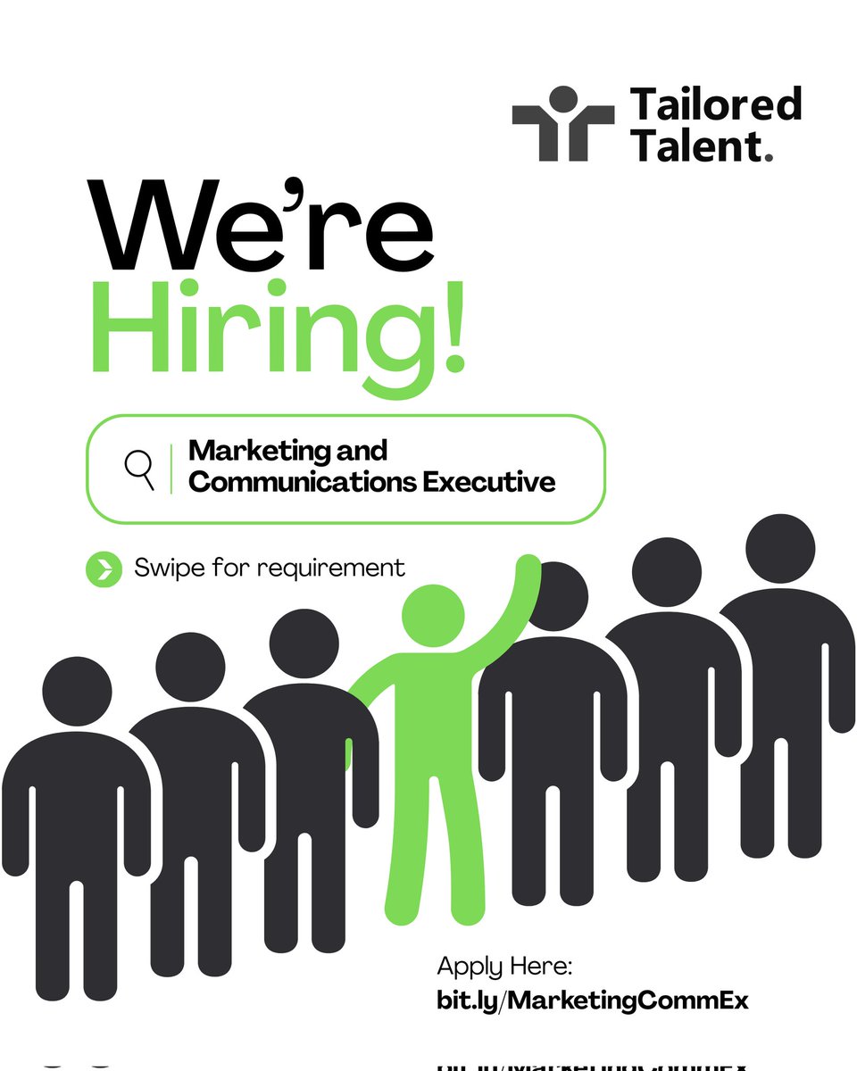 _tailoredtalent's tweet photo. We’re hiring a Marketing &amp; Communications Executive.

This is a great role for content-driven marketers passionate about digital marketing, communications, and brand storytelling in fintech.

📍 Ikeja, Lagos | Hybrid

Apply: https://t.co/IQuMD9ZLmk

#Hiring #MarketingJobs https://t.co/NNo3shQcrF