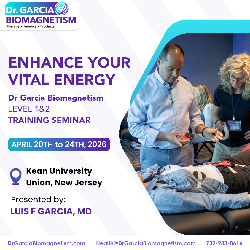 thebiomagnetism's tweet image. Enhance your vital energy through #Biomagnetism. Join the Dr. Garcia Biomagnetism Level 1 &amp;amp; 2 in-person training seminar to explore principles, hands-on learning, and real-world application. April 20–24, 2026 | New Jersey.
#HolisticWellness #EnergyBalance #IntegrativeHealth