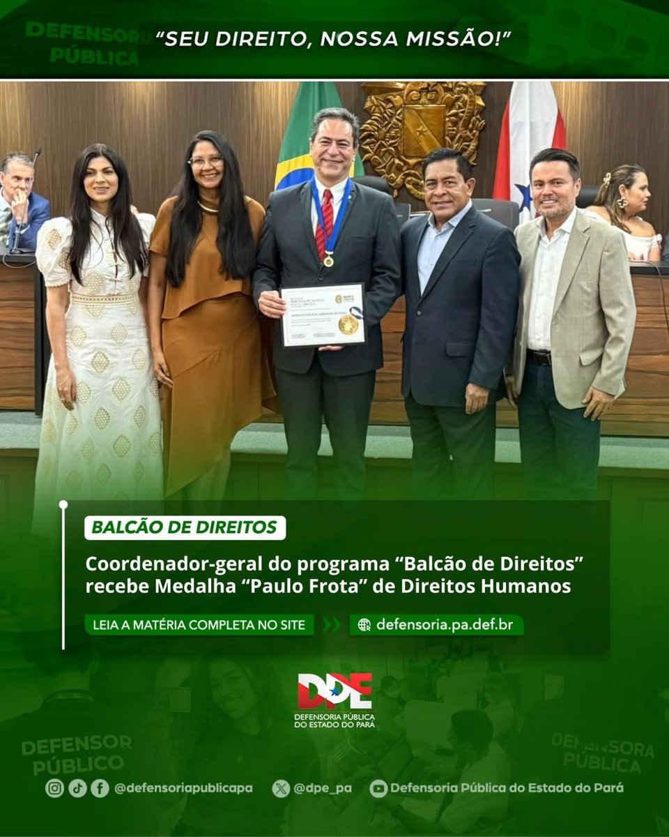 Coordenador-geral do programa "Balcão de Direitos" recebe Medalha "Paulo Frota" de Direitos Humanos

Leia a matéria completa no site. Link na bio! ⤴️