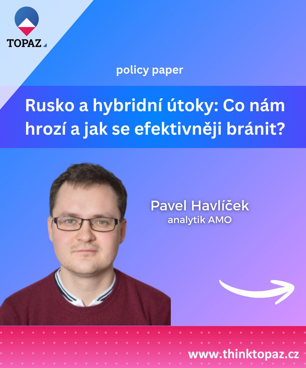 TOPAZcs's tweet image. 🛡️ Bránit se už nestačí. Západ musí znovu získat iniciativu.
Hybridní hrozby vyžadují aktivní přístup, jasné odstrašení a lepší spolupráci se spojenci. Jak může Česko a jeho partneři zvýšit svou odolnost a omezit schopnost Ruska tyto útoky vést?

🔗 👉 thinktopaz.cz/2025/11/11/pav……