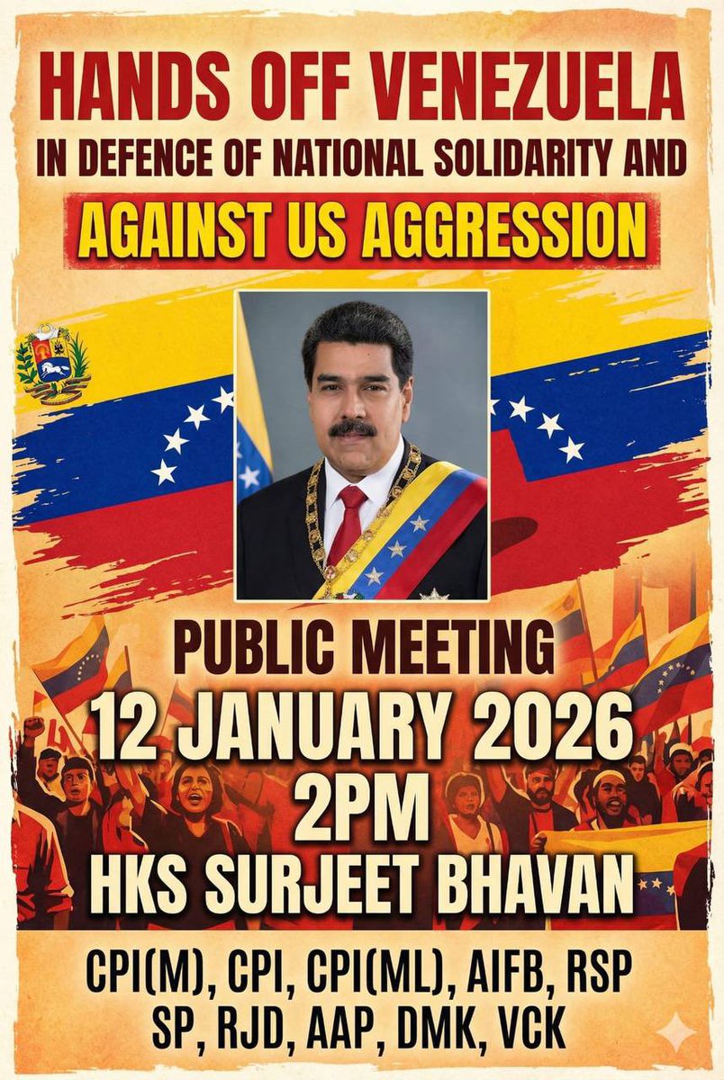 RoiLopezRivas's tweet photo. Pueblo de la India 🇮🇳 en apoyo a Venezuela y su presidente Nicolás Maduro Moros, secuestrado ilegalmente por el imperialismo norteamericano junto con su esposa Cilia Flores de Maduro .
#BringThemBack 
#LosQueremosDeVuelta https://t.co/I7aUXOvRy4