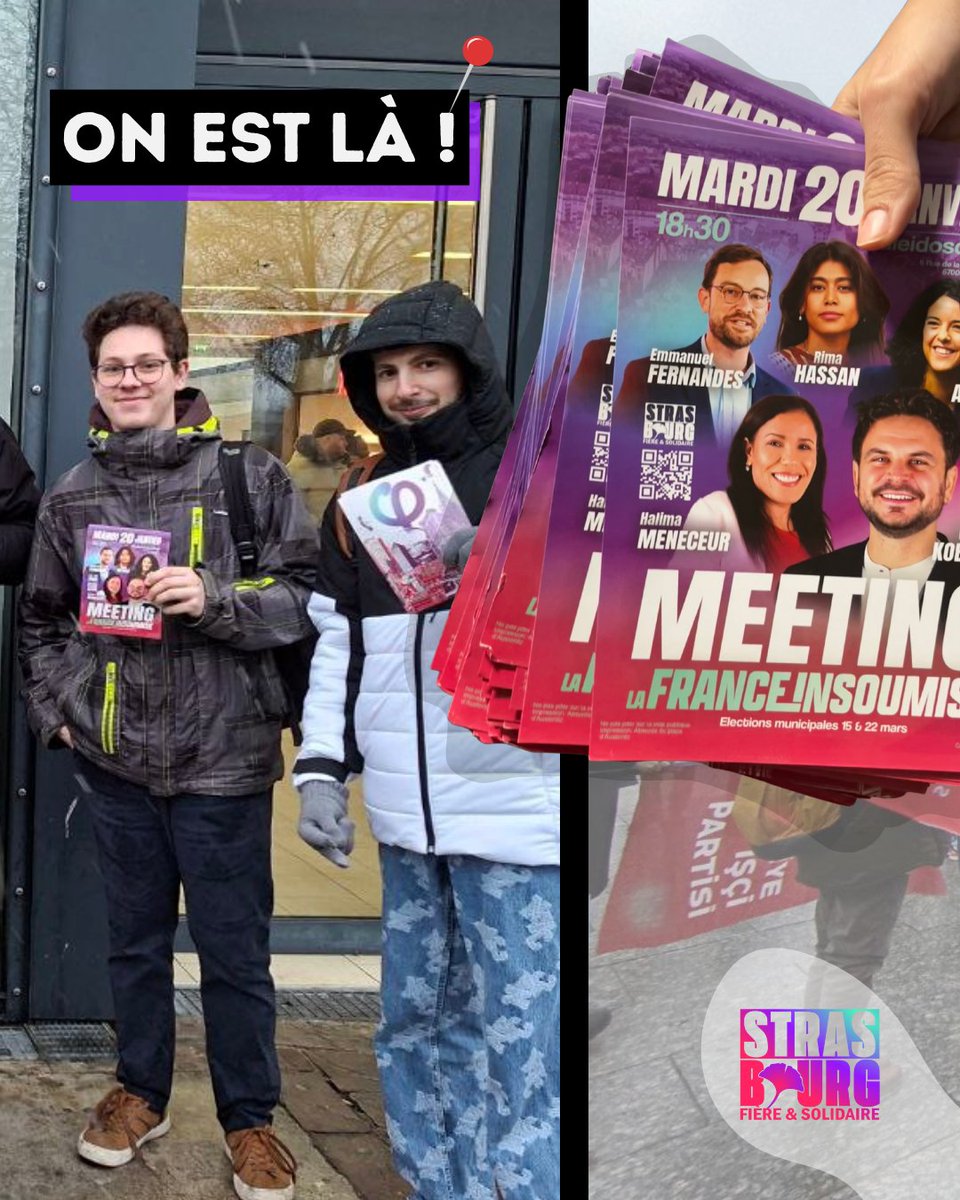 ✨ RECAP DES ACTIONS DE LA SEMAINE !

Encore une belle semaine de militantisme pour La France Insoumise Strasbourg. 

Les 15 et 22 mars, on vote <a href="/FlorianKobryn/">Florian KOBRYN</a> pour une ville fière et solidaire !