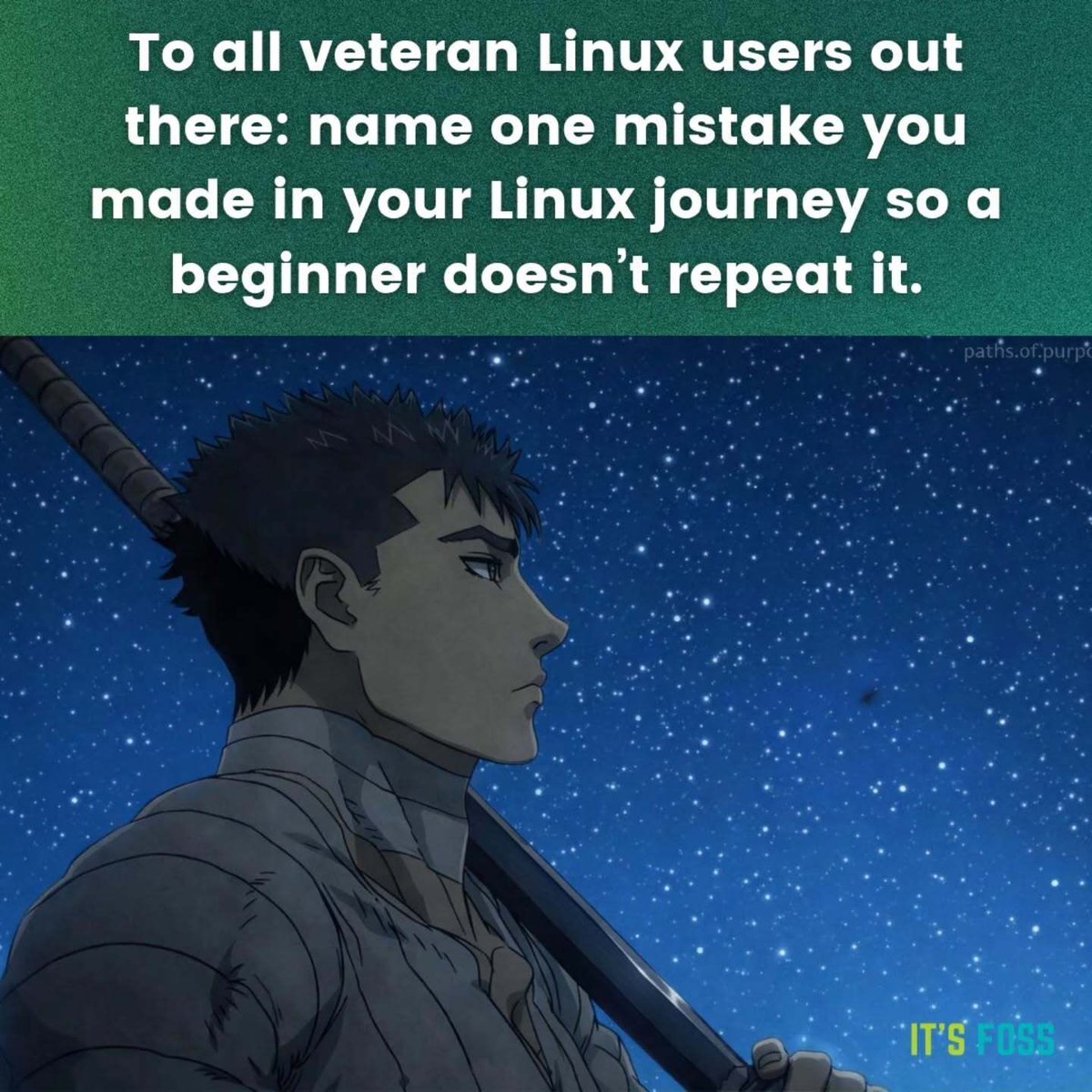 Itsfoss's tweet image. Let's help out the new generation of Linux users! 🐧✨