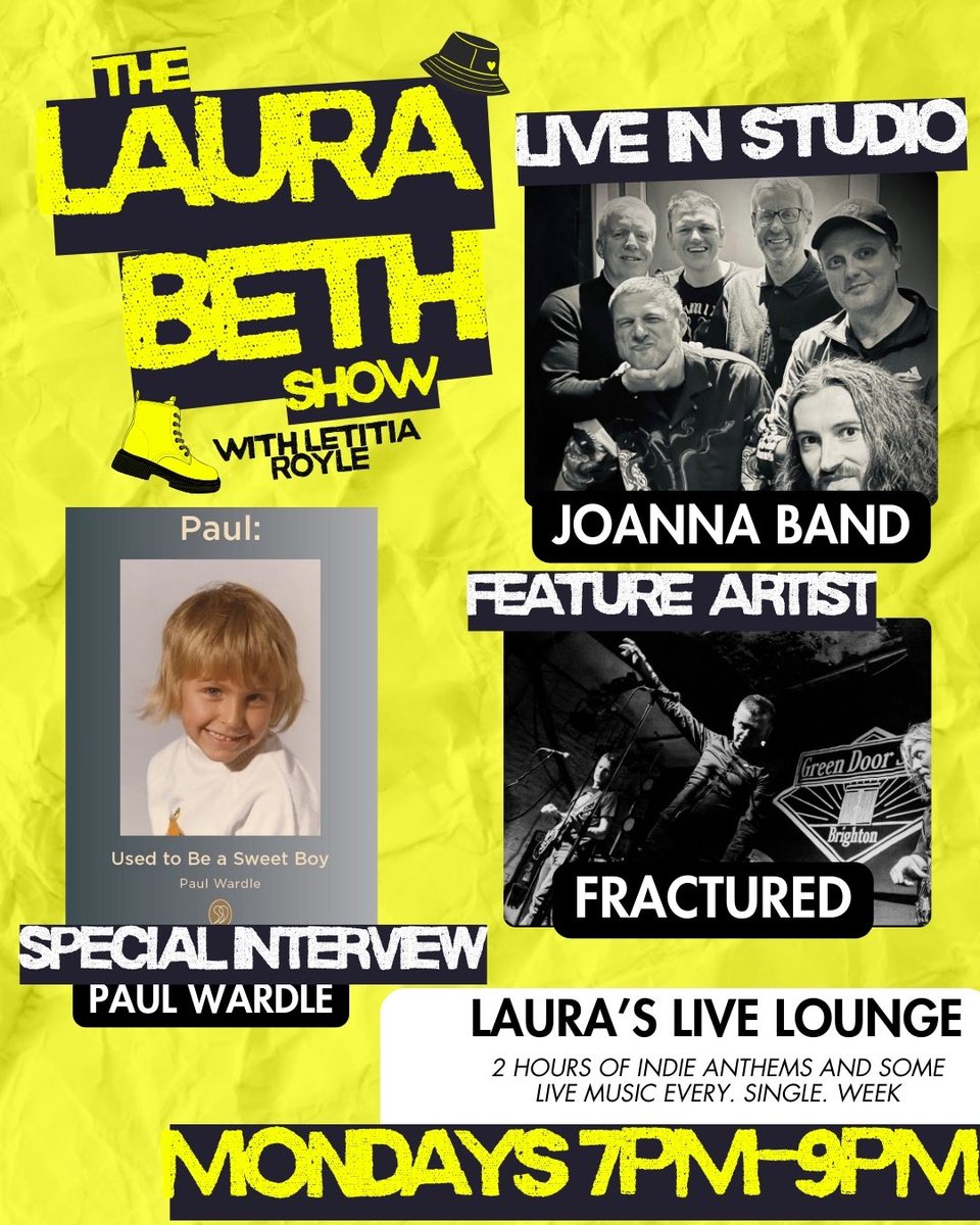 LauraBethReal's tweet image. Tune into The Laura Beth Show tonight at 7pm on @tamesideradio to hear Joanna Band live in the studio, the 60 second profile from Fractured, an interview with author @ukward13 the gig guide from @LetitiaRoyle plus loads of tunes reclaimedradio.com