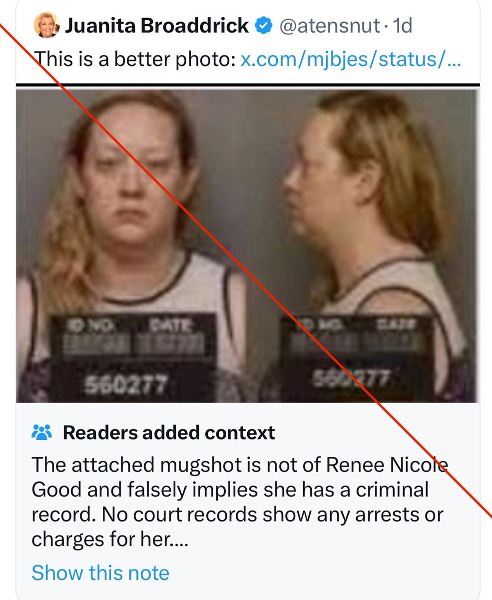 patriottakes's tweet image. MAGA accounts are sharing fake mugshots and rap sheets of Renée Good