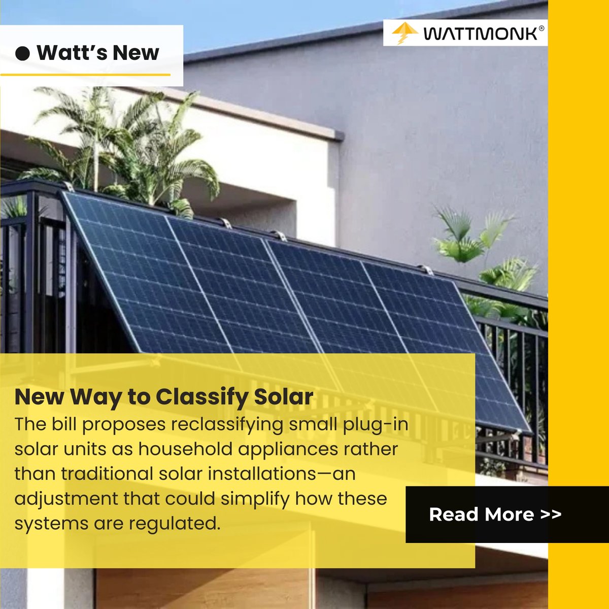 WattMonk's tweet image. California State Senator Scott Wiener introduced Senate Bill 868: the Plug Into the Sun Act, to legalize plug-in balcony solar systems. If passed, this bill could remove interconnection and permit hurdles for small solar units.

#Solar #BalconySolar #CleanEnergy #CaliforniaEnergy