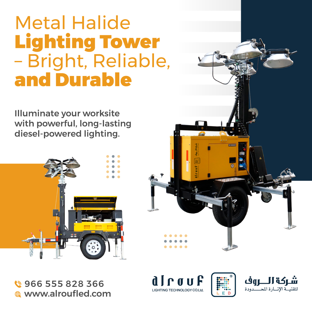 AlroufLED's tweet image. 💡 Bright &amp;amp; reliable Metal Halide Diesel Light Towers for demanding worksites.
Built for performance, durability &amp;amp; long-lasting illumination.
🔗 lighttower.alroufled.com/product/diesel…

#LightTowers #MetalHalide #WorksiteLighting #DieselPower