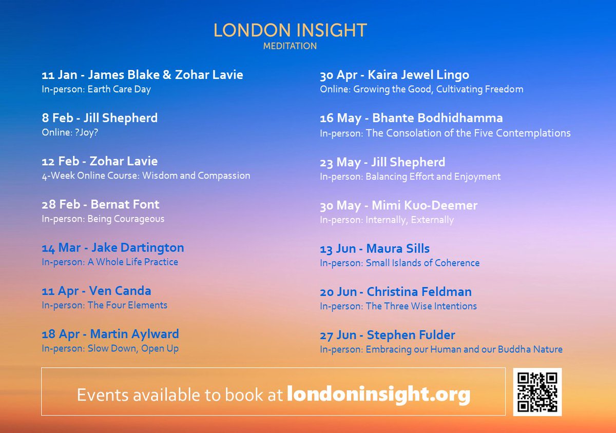 Since launching our programme of events for the first half of 2026 in November, two more events have been added led by Jake Dartington and Kaira Jewel Lingo.

All events are available and bookable on our website londoninsight.org/events.