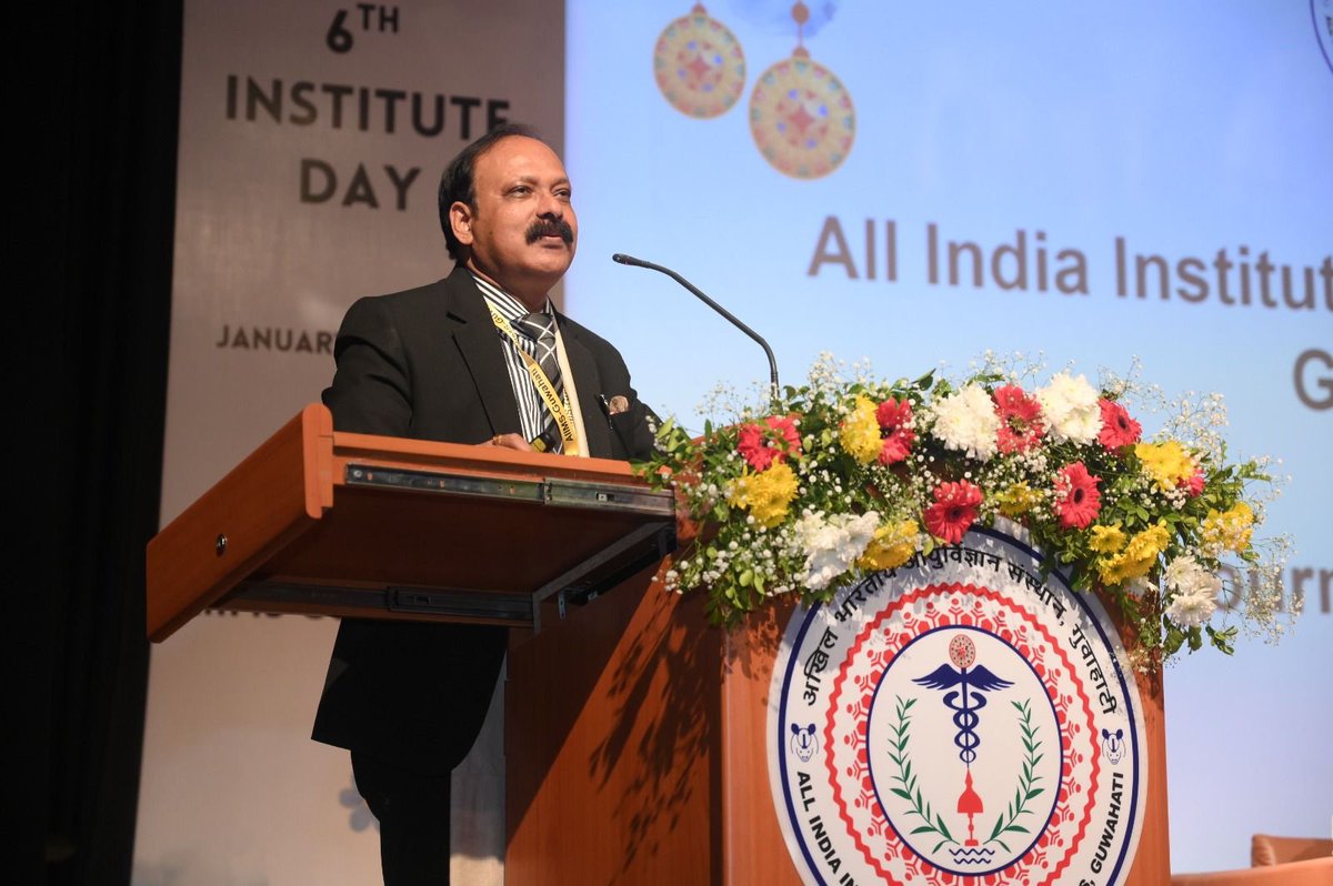 AIIMS_Guwahati's tweet photo. AIIMS Guwahati celebrated its 6th Institute Day with great enthusiasm on 12 January 2026, marking a journey of rapid growth in medical education, patient care, and research.

Executive Director Prof. Ashok Puranik reflected on AIIMS Guwahati’s evolution, highlighting achievements across education, healthcare & research.

AIIMS Guwahati President Prof. B. K. S. Sanjay introduced the 7D Strategy—Document, Display, Demonstrate, Disseminate, Dialogue, Decision & Delivery—for effective healthcare delivery.