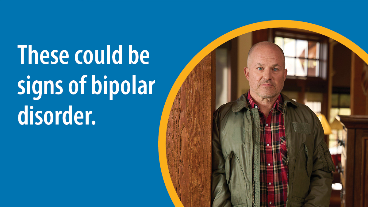DeptVetAffairs's tweet photo. If you experience any of these symptoms on a regular basis, you may have bipolar disorder. But no matter what you’re experiencing, treatments and resources are available. 

Find support for bipolar disorder: https://t.co/rJ08sd0beV https://t.co/ZvTItYIUBA