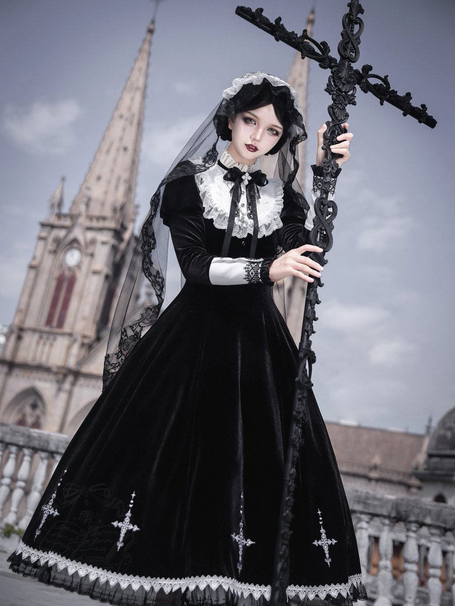 市松 ALGONQUINS 重ね着風 ワンピース ゴシック