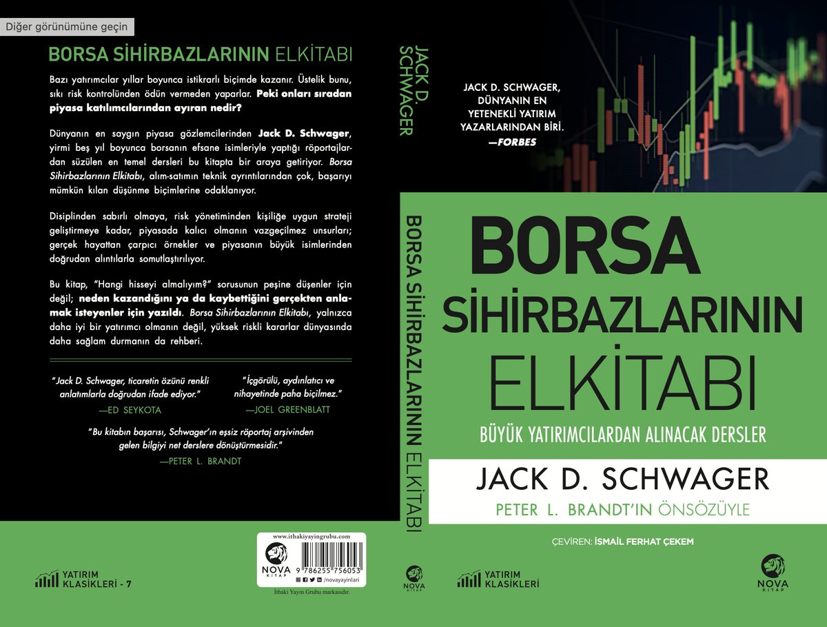 "Yatırım Klasikleri" dizimizin yeni kitabı "Borsa Sihirbazlarının Elkitabı" önümüzdeki günlerde raflardaki yerini alacak. Yatırım dünyası Jack D. Schwager gibi bir yazara sahip olduğu için çok şanslı.