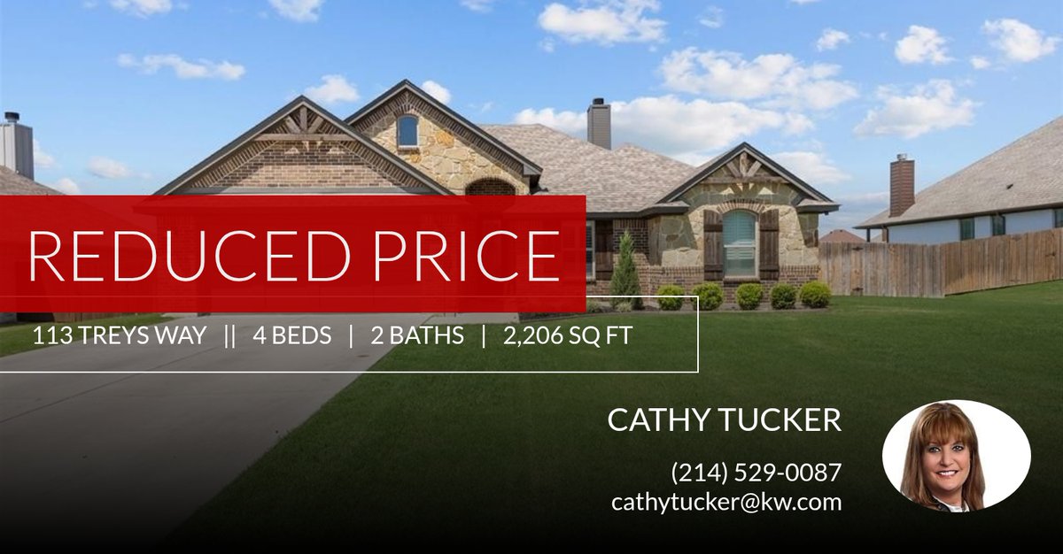 cathyctucker's tweet photo. 📍 Reduced Price 📍 This recently reduced home at 113 Treys Way in Godley won't last long, so, don't wait to set up a showing! Reach out here or at (214) 529-0087 for more information!

Cathy Tucker https://t.co/4ZEm73TUEh https://t.co/nsrW6ePUZA