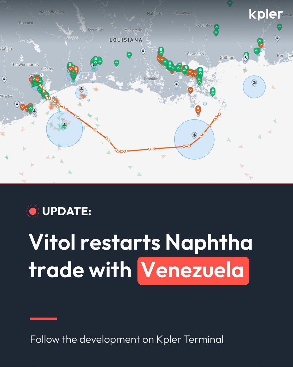 Vitol begins US naphtha shipments to Venezuela

Global commodities trader Vitol has chartered the Hellespont Protector to load around 460,000 barrels of #naphtha from the US Gulf Coast for discharge in Venezuela, marking the first known US diluent cargo under a newly struck