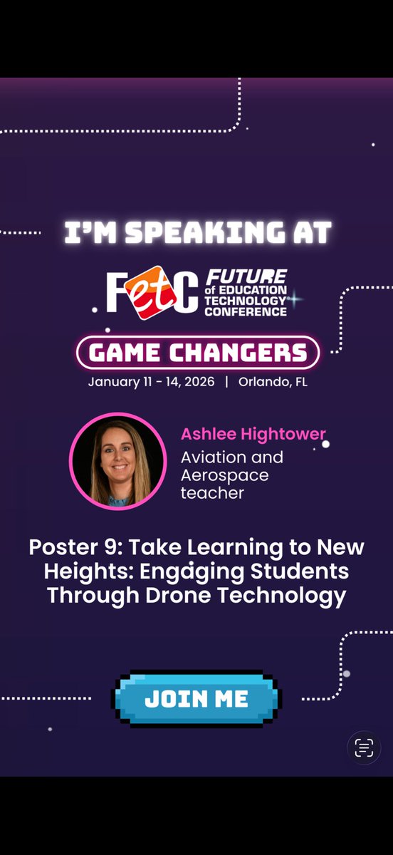 smashhightower's tweet photo. FETC 2026! Presenting about @pitscoed infinite drones! https://t.co/JfUClLNZFX