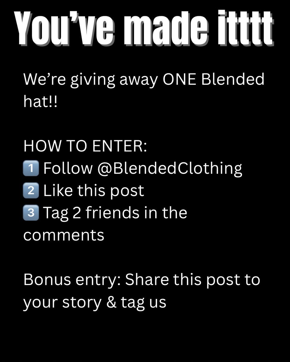 FREE Blended hat
You know what to do👀
Winner announced Thursday