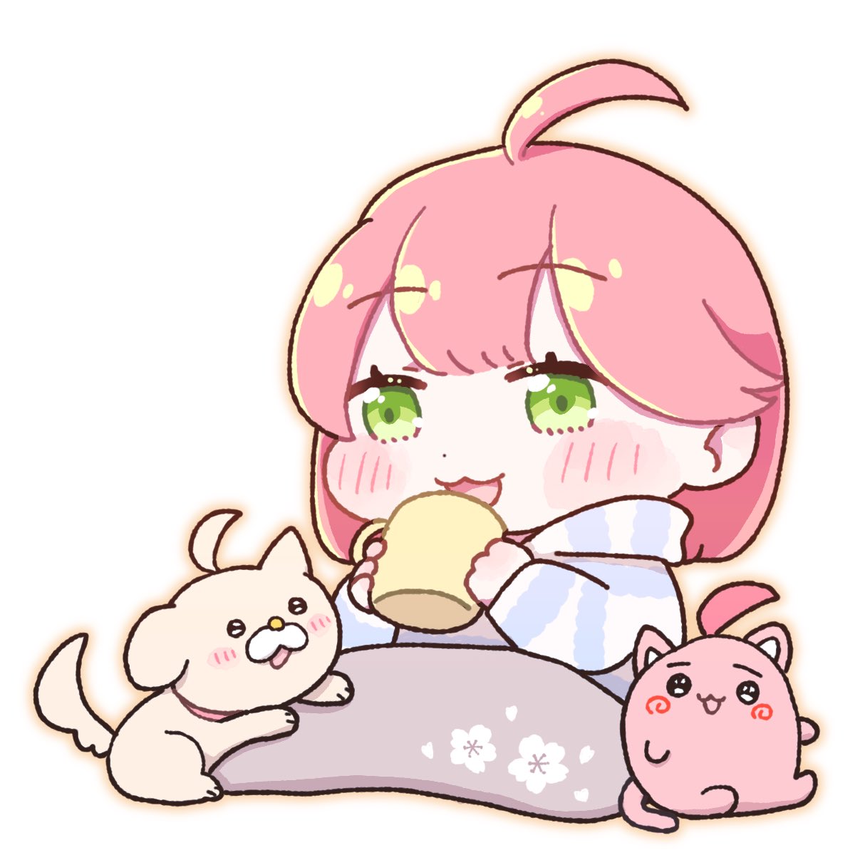 ksdsnen's tweet image. あったかくしてにぇ🌸 #miko_Art