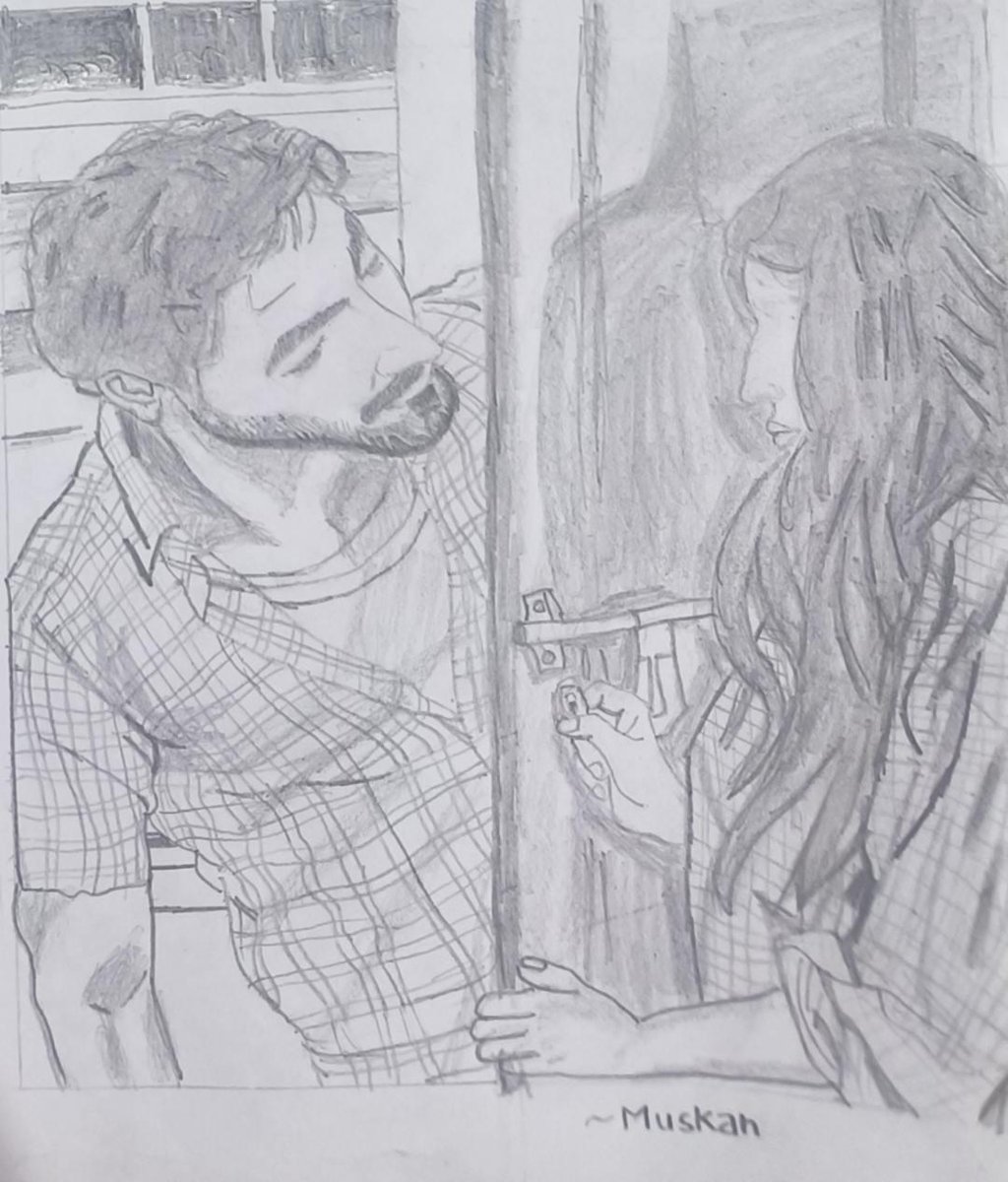 echoesofasmile's tweet image. I wanted to try to draw something by hand for #biryani &amp;amp; capture one of the many naturally beautiful moments from the show. Such amazing work by #RamshaKhan &amp;amp; #KhushhalKhan , I will always be in awe. 
So sorry about the eyes, I tried but they are out of my drawing ability.