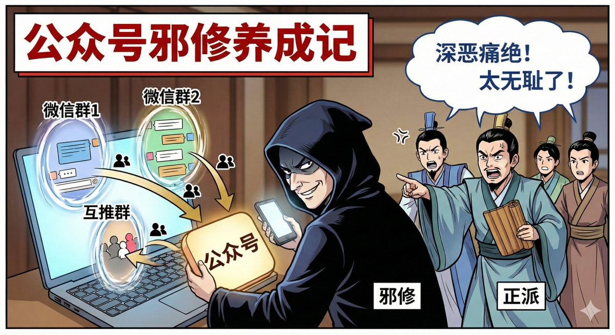 liyue_ai's tweet image. 分享一个很恶心的公众号涨粉方法：爆群。

这种方法连我都做不来，是真的很无耻。具体操作如下：

1、寻找一些跟自己赛道相同体量比较大(阅读量一般比较高)的公众号

2、关注之后在菜单栏里找有没有加微信群的方式

3、有的话按要求先加微信群，潜伏一段时间