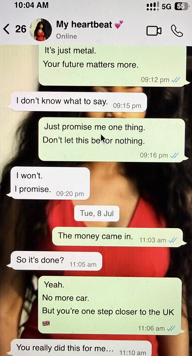 sidney_sbm's tweet image. These screenshots are from last year.
Before the 🇬🇧 UK.
Before the silence.
Before I learned that love isn’t always returned.
I paid for the flight, she paid me with goodbye 👋 

More screenshots in the comment and how she finally broke up with me👇👇👇