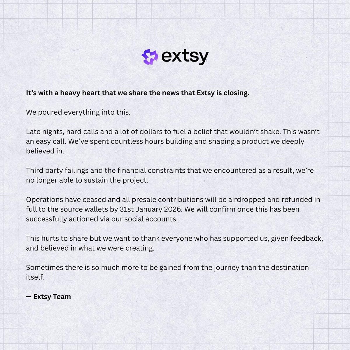 ExtsyPlatform's tweet image. 📢 AN IMPORTANT UPDATE FROM EXTSY
