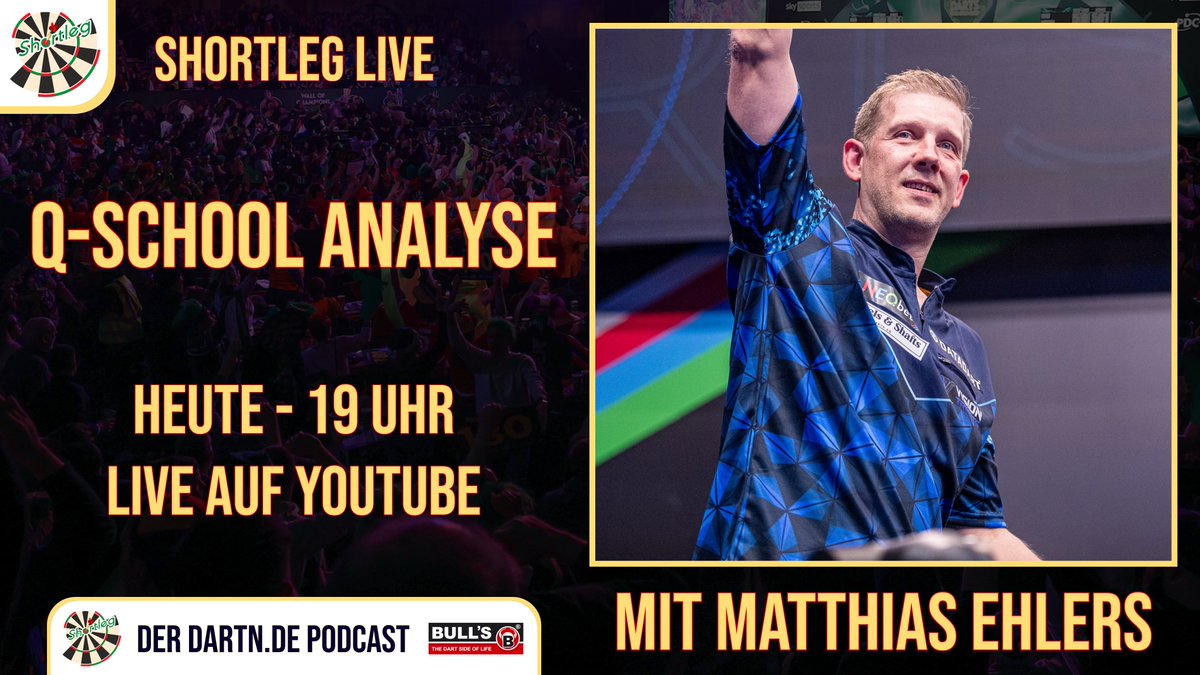 +++ Shortleg LIVE - Q-School 2026 Analyse mit Matthias Ehlers +++

Ab ca. 19 Uhr gibt es bei #Shortleg die ausführliche Analyse der #QSchool.

🎯 Als Gast mit dabei: Matthias Ehlers 🇩🇪

➡️ youtube.com/live/HSmsdrP7P…

#darts #dartzn #podcast