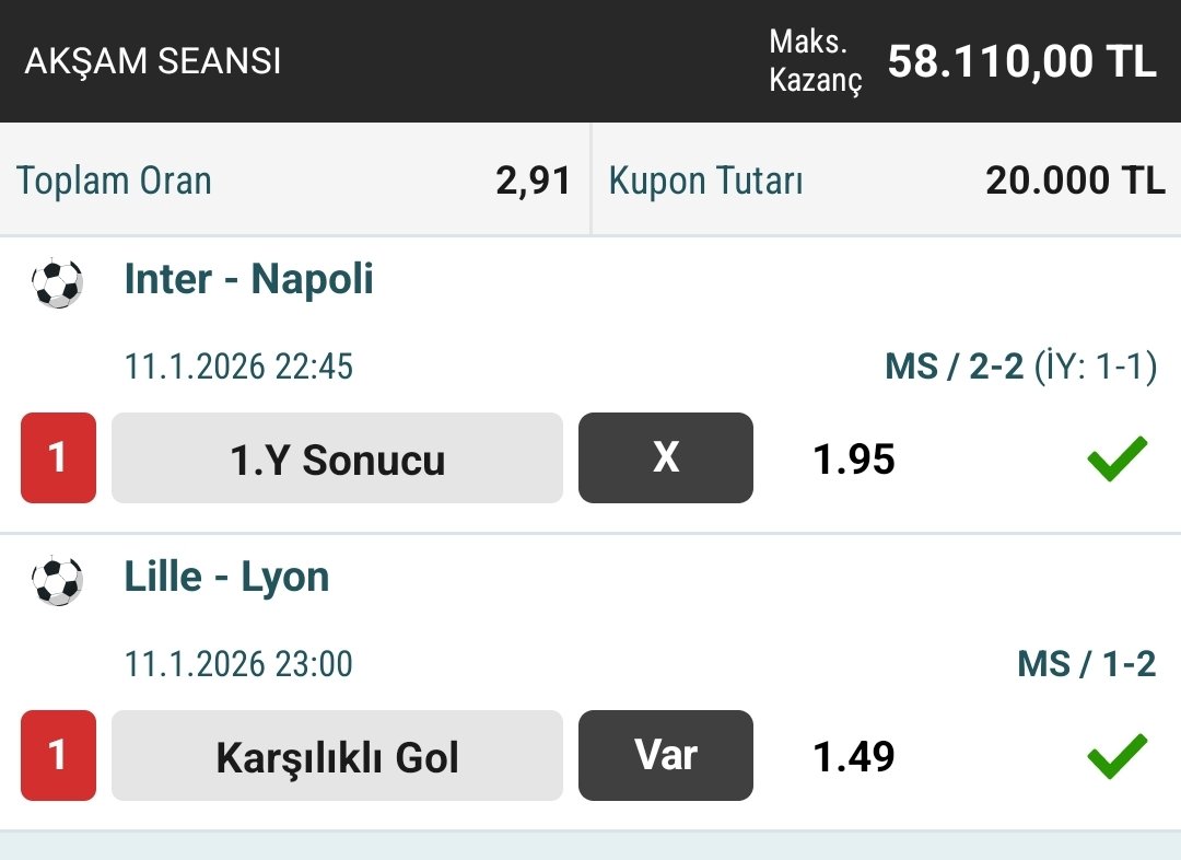 HERGÜN İKİ ADER KUPON WİNARRR🫵🏼🫶🏼
#iddaatahmin #iddaakazandirir #bahistahminleri #bankotahmin #güntahmini #kesintahmin #bahisanalizi #futboltahminleri #kuponpaylaşımı #iddecihergun #bahiskuponu #bankokupon #sürpriztahmin #güntakip