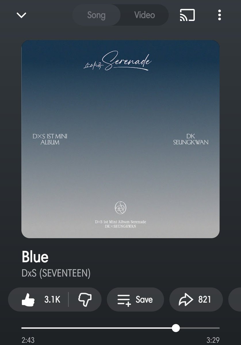 Tauk ah 🫠

DxS - Blue
#Serenade
<a href="/pledis_17/">세븐틴(SEVENTEEN)</a> 

music.youtube.com/watch?v=l2HfBa…