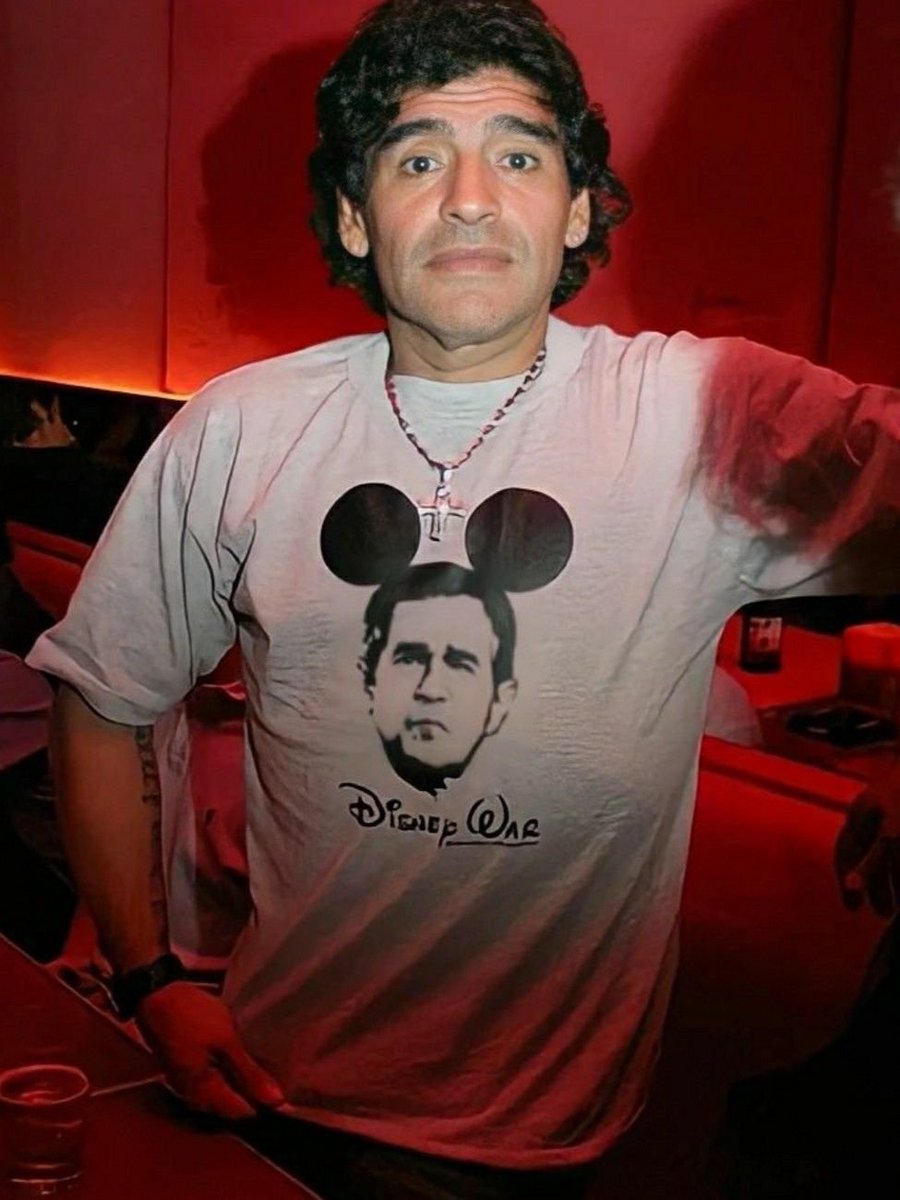 Diego Maradona and an anti-American t-shirt.