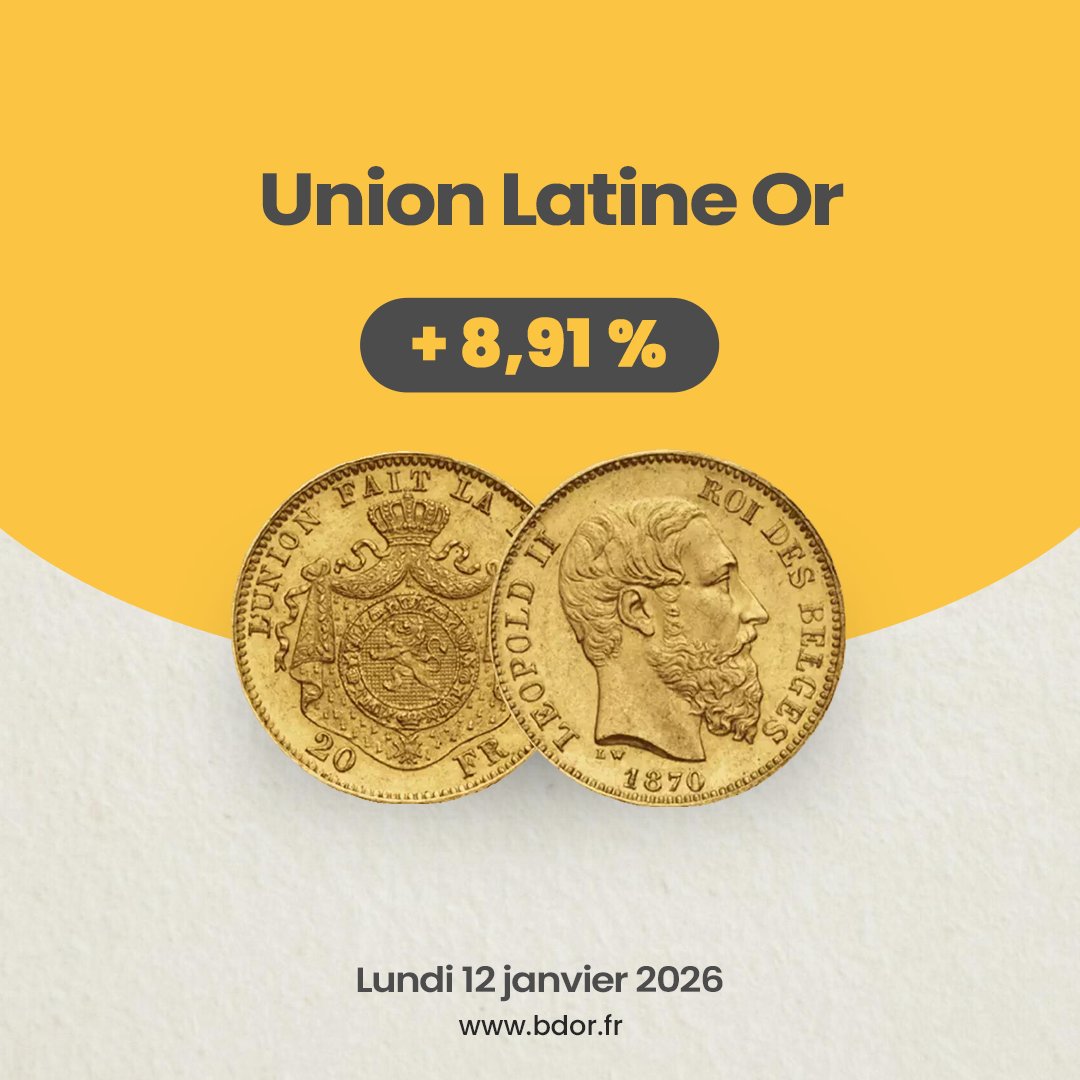 📈 #GOLD – 12/01/2026 : Lingot 1 kg à 123 500 € 💰L’or évolue à des niveaux records, soutenu par les tensions autour de l’indépendance de la Fed 🇺🇸🌍

💫 Produits en hausse :
Lingotin Or 5 g +3,26 %, Pièce Union Latine Or +8,91 %

👉 f.mtr.cool/doxunszkjw