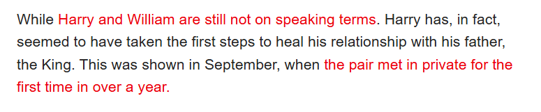 MDymore's tweet image. But HE was the one that ruined his relationship with his family - NOTHING to do with 'security', it was HIS lies, HIS attacks, HIS invasion of THEIR privacy and after that brief meeting is September, the first thing he did, was tell all to a journalist.  #FOHARRY