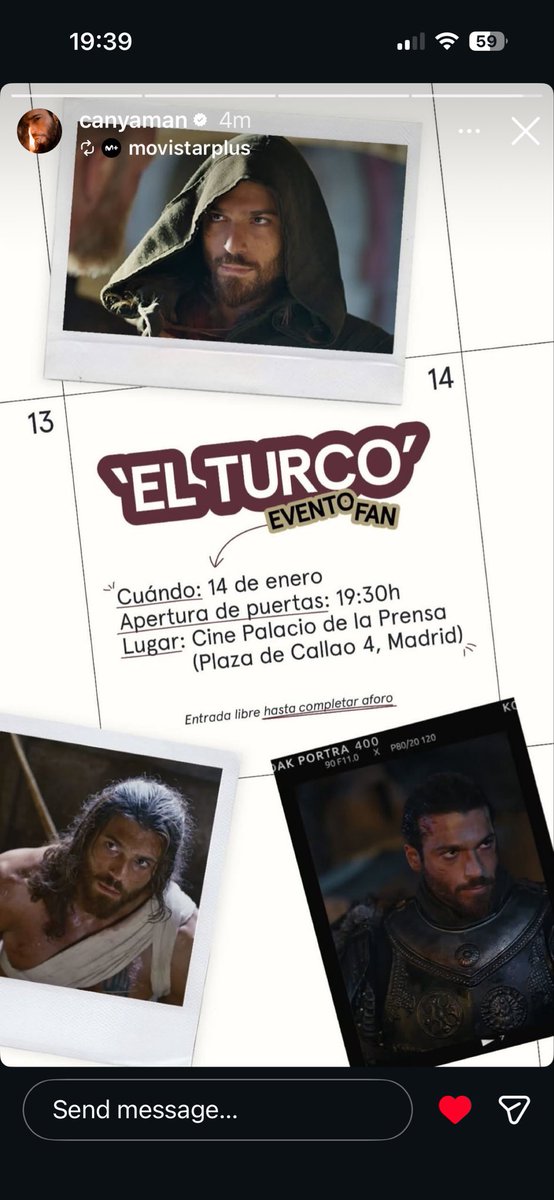 Hay que hacer sentir el calorcito español. El miércoles en ese cine no cabe ni un alfiler👏👏👏
#CanYaman
#ElTurco