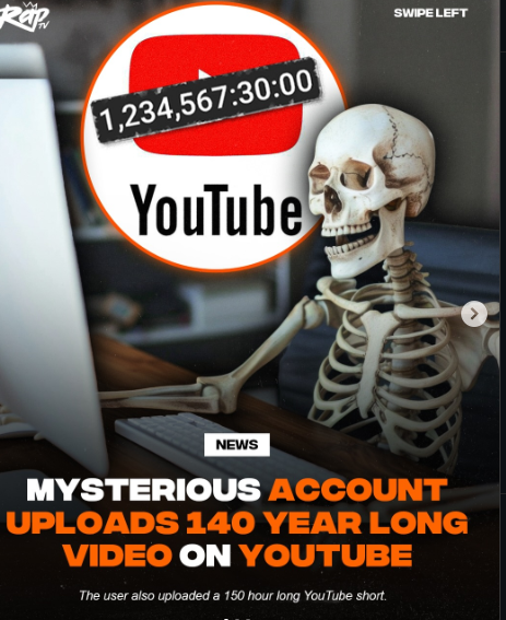 Noxensol's tweet photo. Somebody on youtube has managed to post a video 12,34,567 hours long which equals around 140 YEARS. 

THIS HAS NEVER BEEN DONE BEFORE ON YOUTUBE.

Who tf is this guy and how is this possible? 
blowing up on socials:
https://t.co/oRPHqSPvSv
https://t.co/Ksuy0dsRLX https://t.co/mhIHIqhhnx