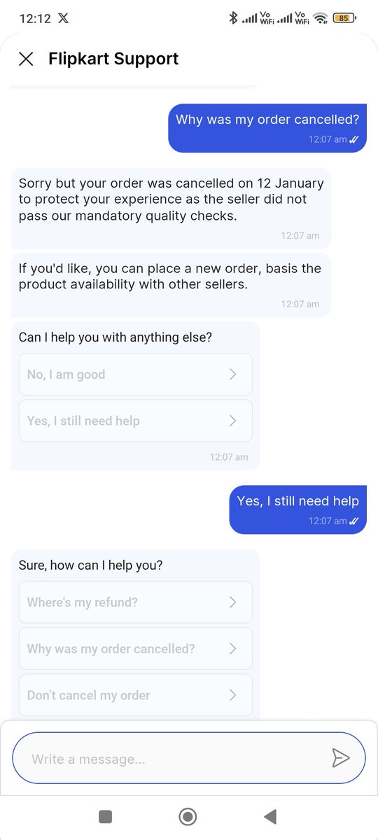 xenodipesh's tweet photo. Another day! Another order cancellation case from @flipkartsupport @Flipkart 
I guess I will have to destroy my Axisbank Flipkart card now!

Order ID - OD336490522626205100

#Flipkart #fraud #Ecommerce https://t.co/W43C8gyxsu
