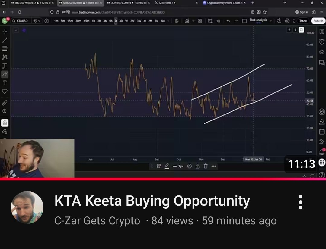KTA Keeta, C-Zar Gets Crypto just dropped another cool video on YouTube.  @KeetaNetwork