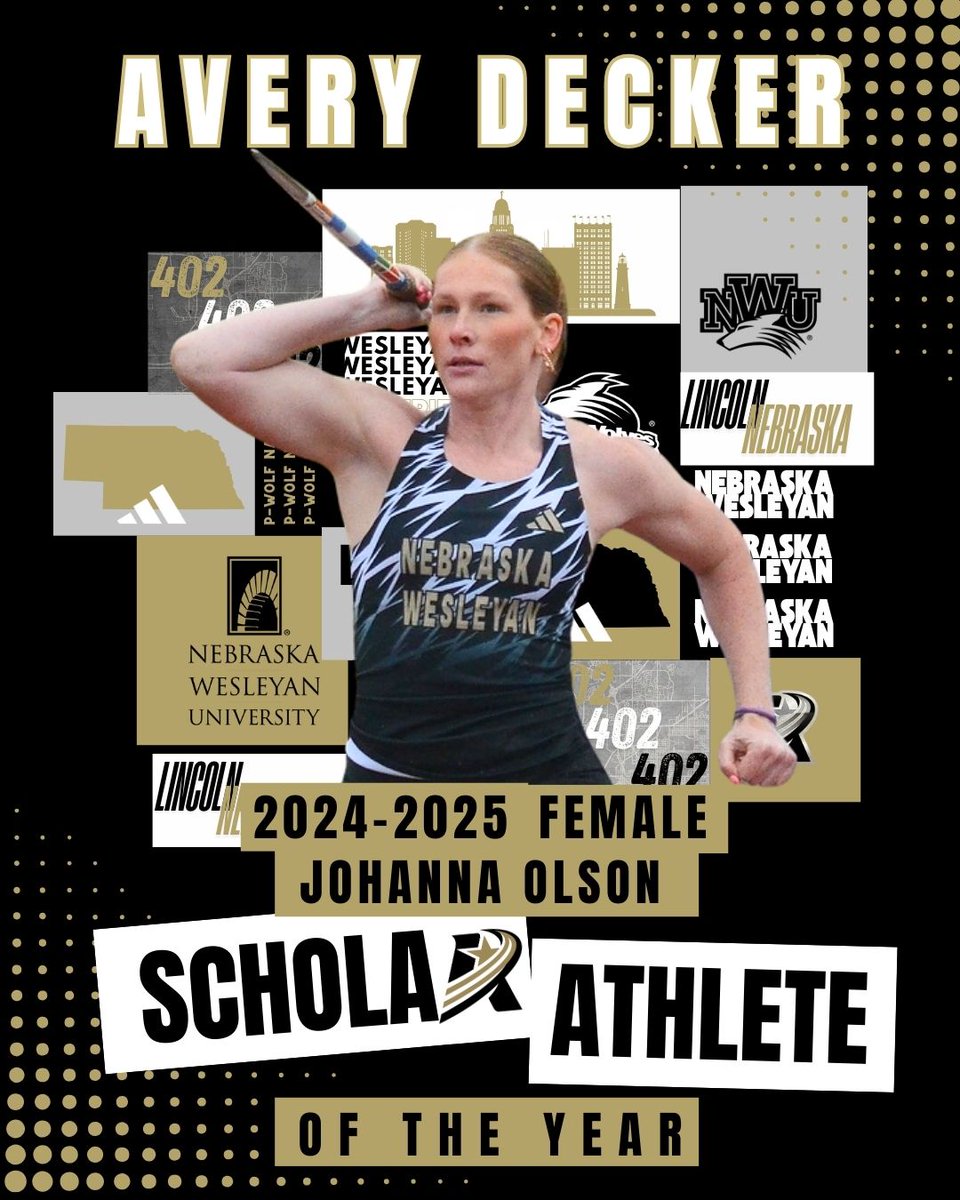 Introducing your 2024-25 American Rivets Conference Johanna Olson Female Scholar Athlete of the Year, Avery Decker!

NWU Track &amp; Field has now scored a Scholar Athlete of the Year honor seven years in a row! 🐺💛

#PWolfNation | #YipYip | <a href="/nwutfxc/">Nebraska Wesleyan Track & Field/XC</a> 
📰: nwusports.com/news/2026/1/12…