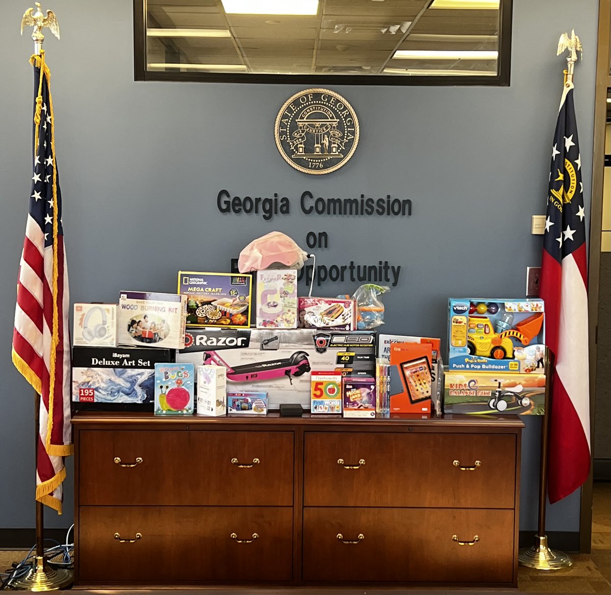 GACommission's tweet photo. Our department proudly supported the 2025 Clarke Christmas by donating toys and gifts to local families. 🎄 Together, we spread holiday cheer, by giving  back to our community, and making the holiday season brighter for everyone. 🎁#SeasonOfGiving #SpreadJoy #MakingADifference https://t.co/A4AHHNtlRj