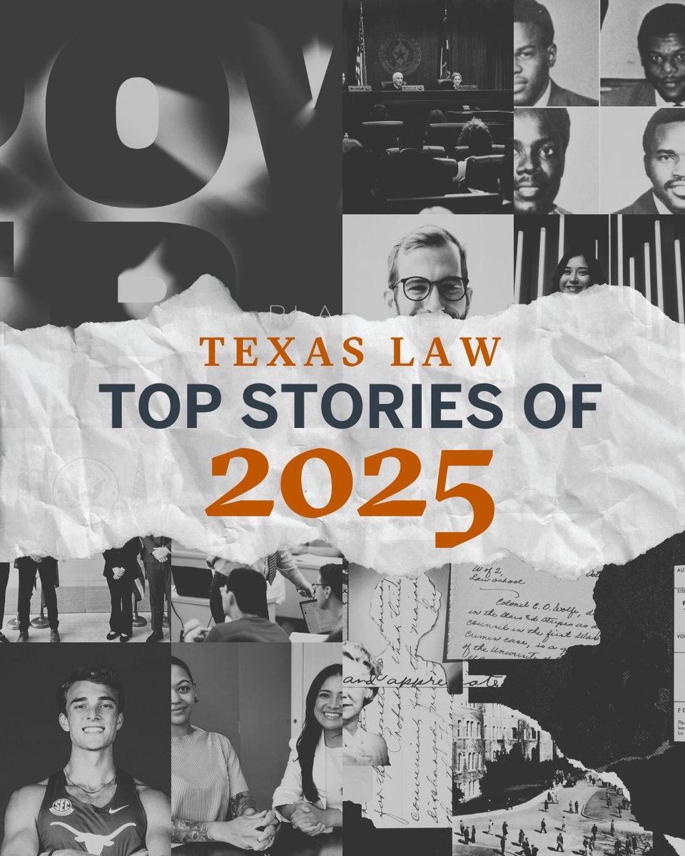 UTexasLaw's tweet photo. In 2025, we told as many stories as we could about the people of Texas Law and the amazing things they accomplish every day. 

The stories below were the ones you read, liked, and shared the most—along with some of our favorites, too! https://t.co/zk4C3CDzuu