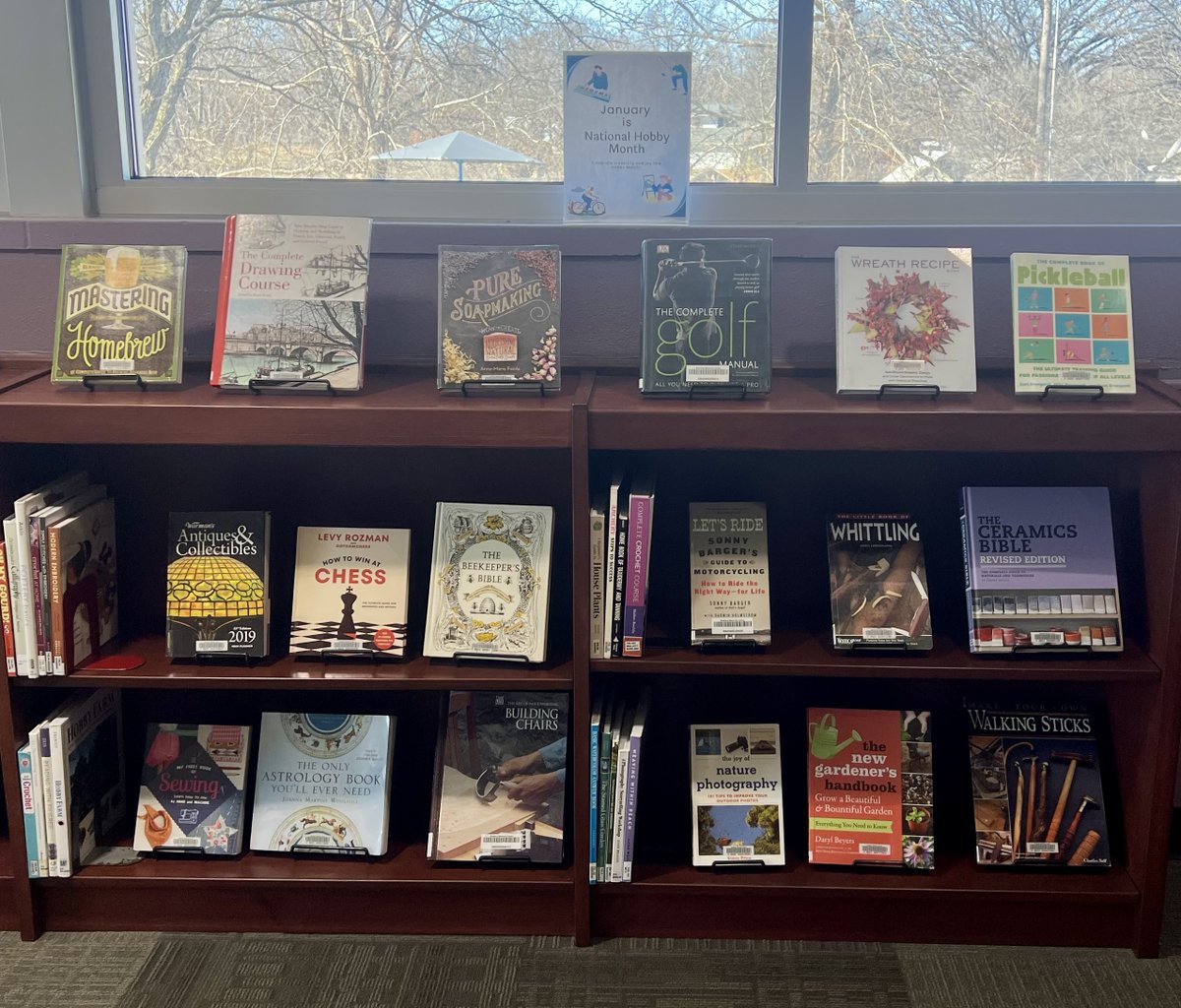 January is National Hobby Month! 
Thinking about trying something new this year? 
Stop by the library and check out the selections we have picked to help get you started!